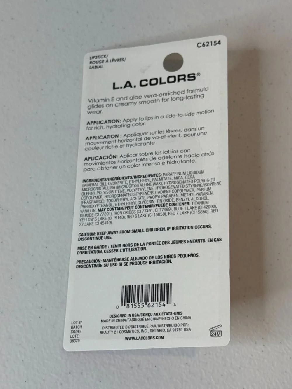 LA Colors Hydrating Lipstick Bohemian C62154 New